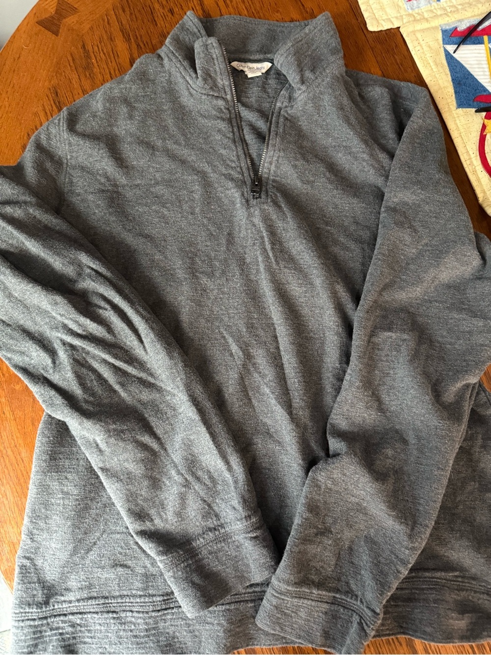Calvin Klein Men’s Quarter-Zip Heather Gray Sweater Pullover